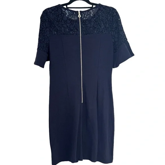 Draper James Solid Flutter Short Sleeve Dress in Navy Blue Size Medium - Picture 3 of 6